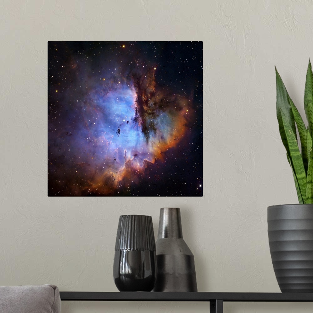 A modern room featuring NGC 281 starbirth region, optical image. Also called the Pacman Nebula, this is a region of activ...