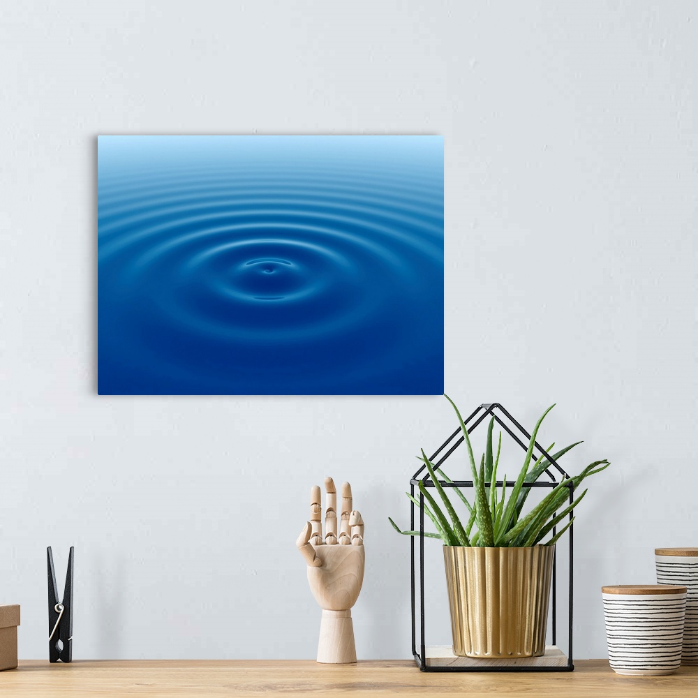 A bohemian room featuring Ripples on water surface, illustration.