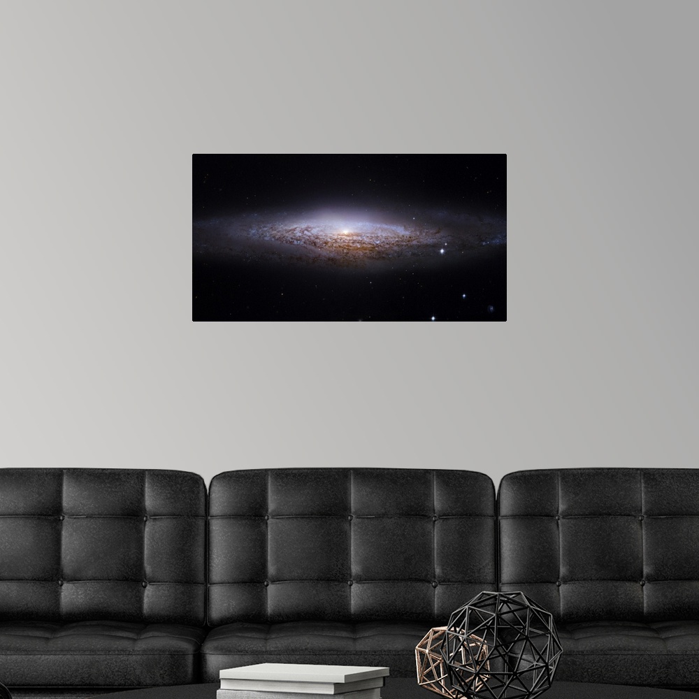 A modern room featuring Spiral galaxy NGC 2683, optical image. NGC 2683 is a spiral galaxy the lies between 16-25 million...