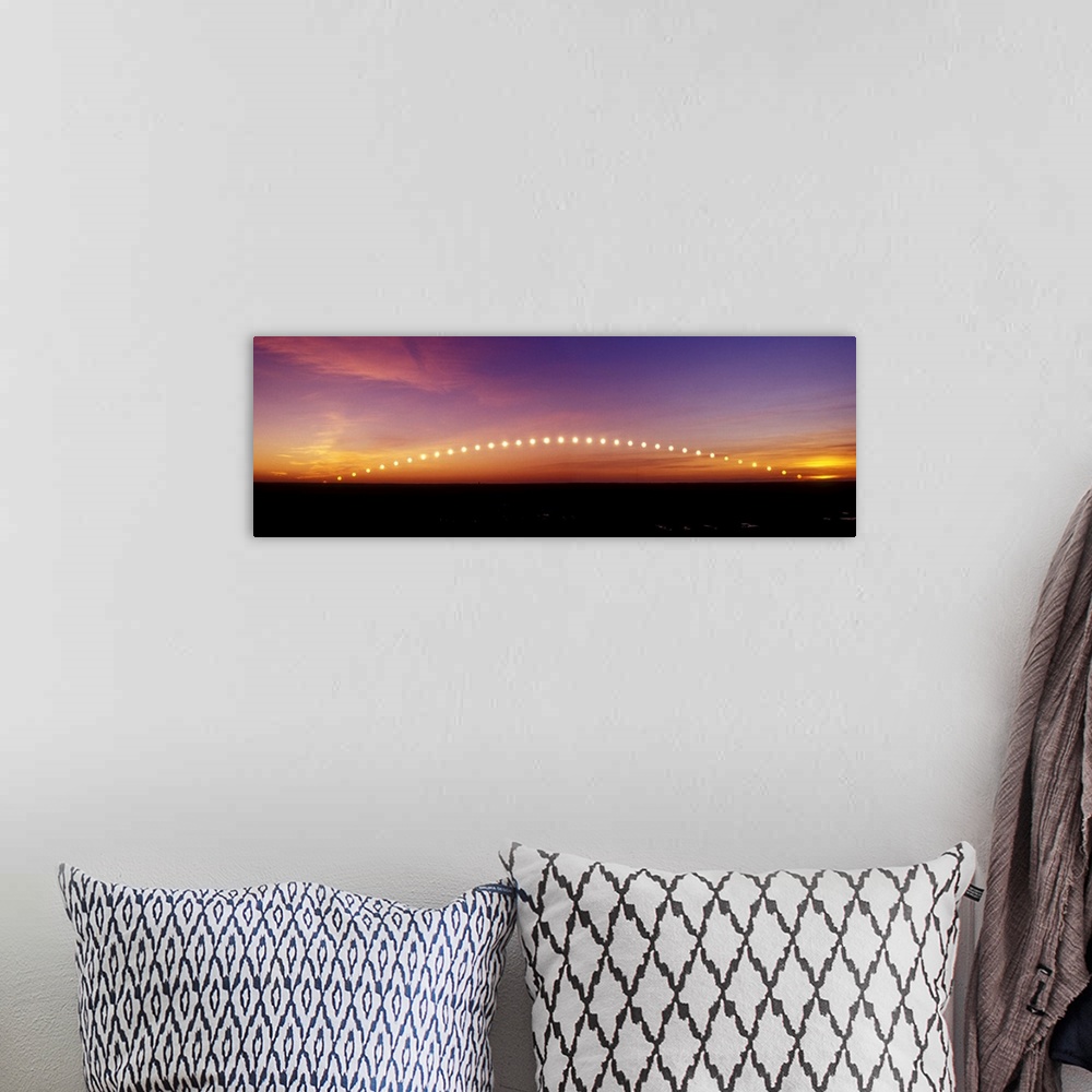 A bohemian room featuring Time-lapse image of a suntrail. Time-lapse exposure showing the path of the sun as it rises from ...