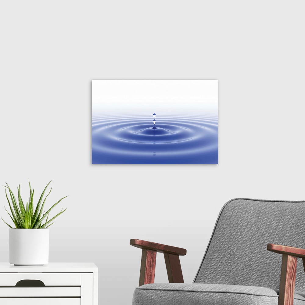 A modern room featuring Water droplet and ripped surface, illustration.