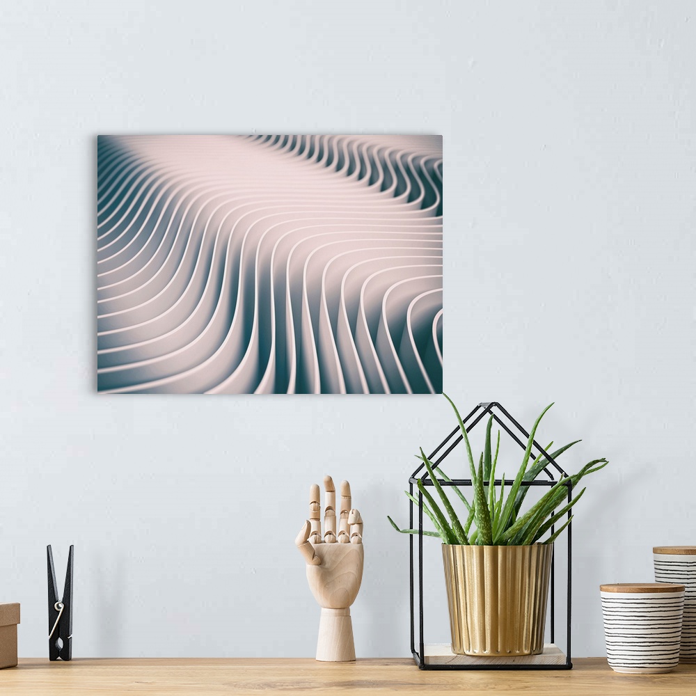 A bohemian room featuring White wavy lines, full frame illustration.