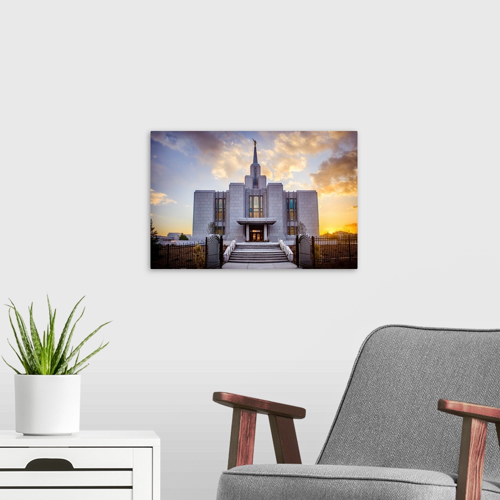 A modern room featuring The Calgary Alberta Temple was dedicated in 2012, nearly 90 years after the first Canadian temple...
