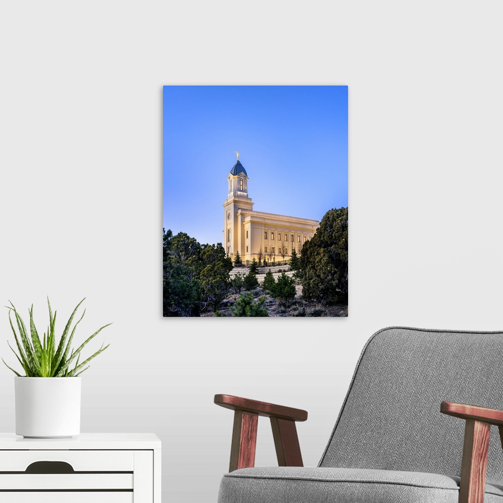 A modern room featuring Located in Cedar City, Utah, The Cedar City Utah Temple is the 17th to be constructed in the stat...
