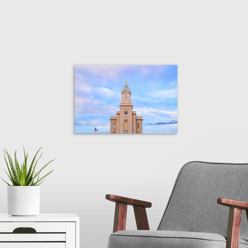A modern room featuring Located in Cedar City, Utah, The Cedar City Utah Temple is the 17th to be constructed in the stat...