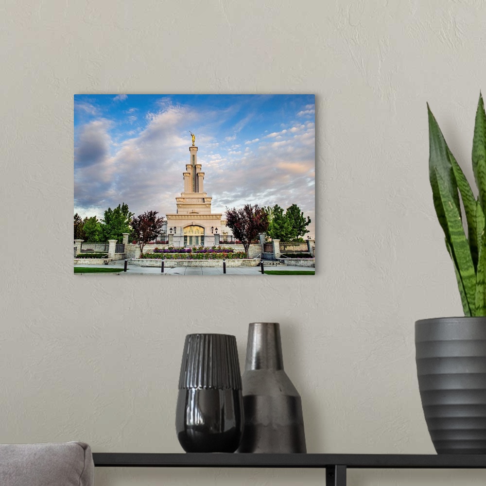 A modern room featuring The Columbia River Temple is located in Richland, Washington. Originally dedicated by Stephen Wes...