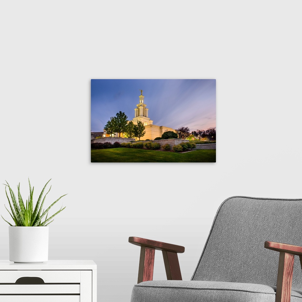 A modern room featuring The Columbia River Temple is located in Richland, Washington. Originally dedicated by Stephen Wes...