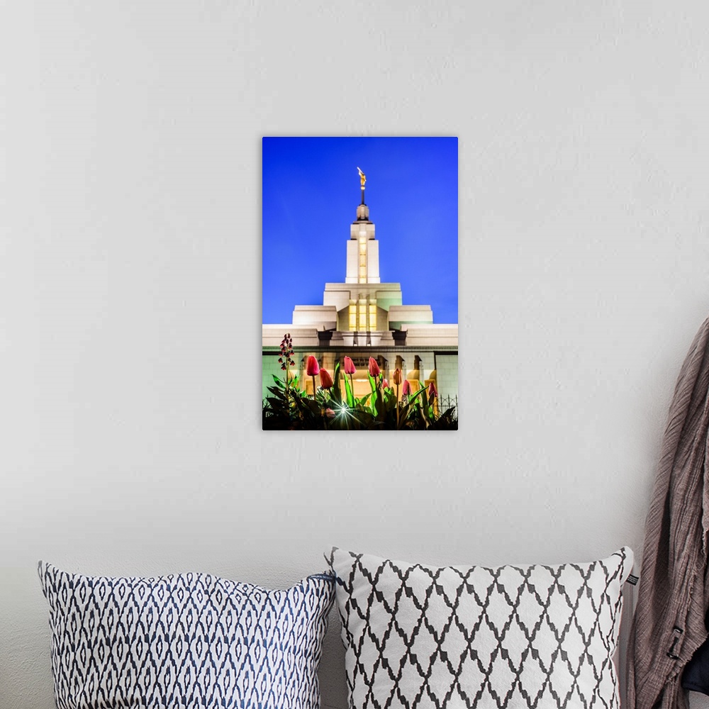 A bohemian room featuring The Draper Utah Temple was dedicated in 2006 by Gordon Hinckley and again in 2009 by Thomas Monso...
