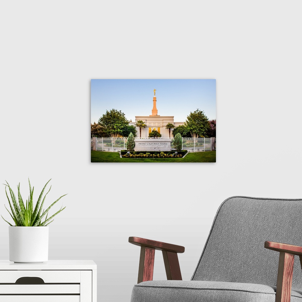 A modern room featuring The Fresno Temple was dedicated in March 1999 by John B. Dickson and again in 2000 by Gordon B. H...
