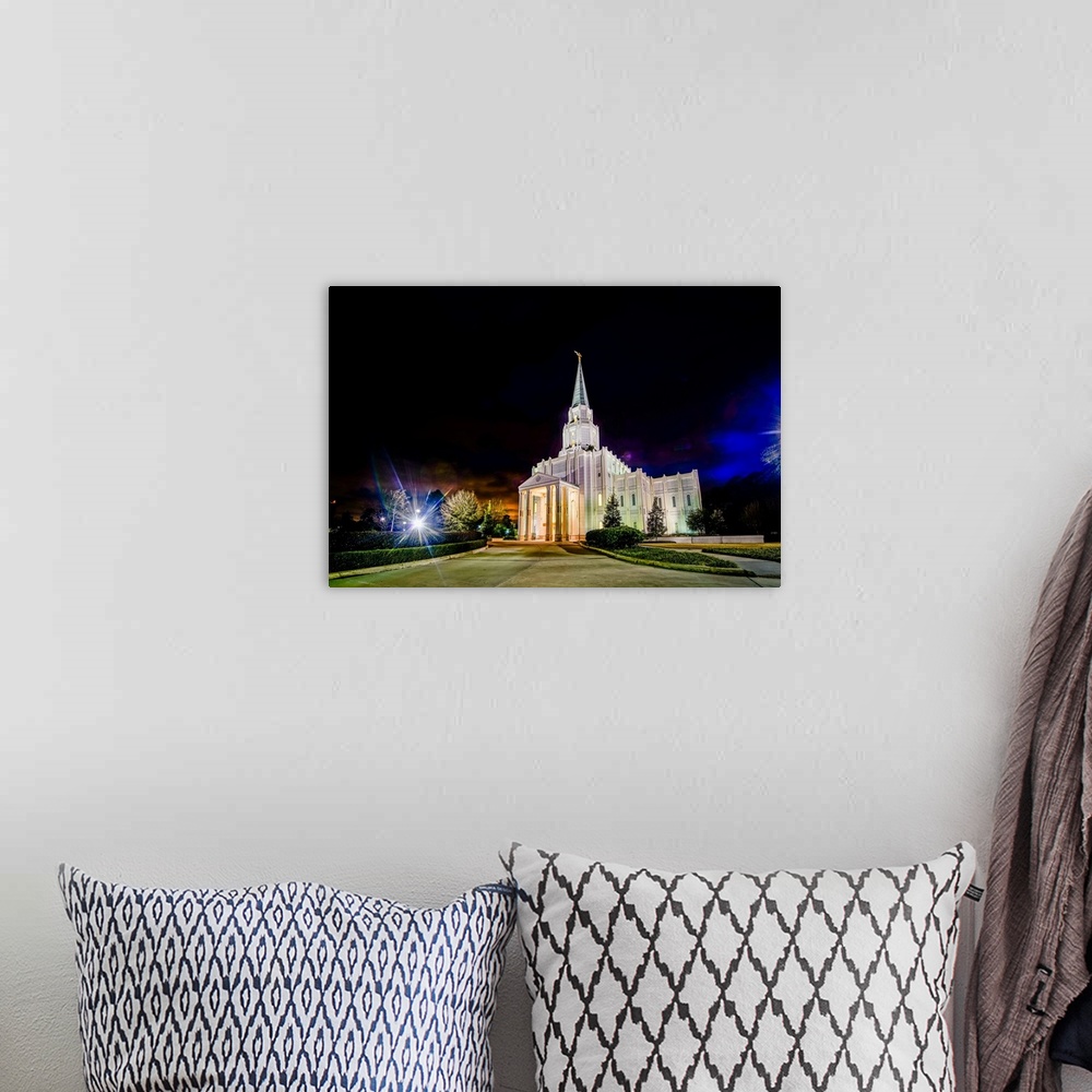 A bohemian room featuring The Houston Dallas Temple is the 97th operating temple and  encompasses nearly 34,000 square feet...