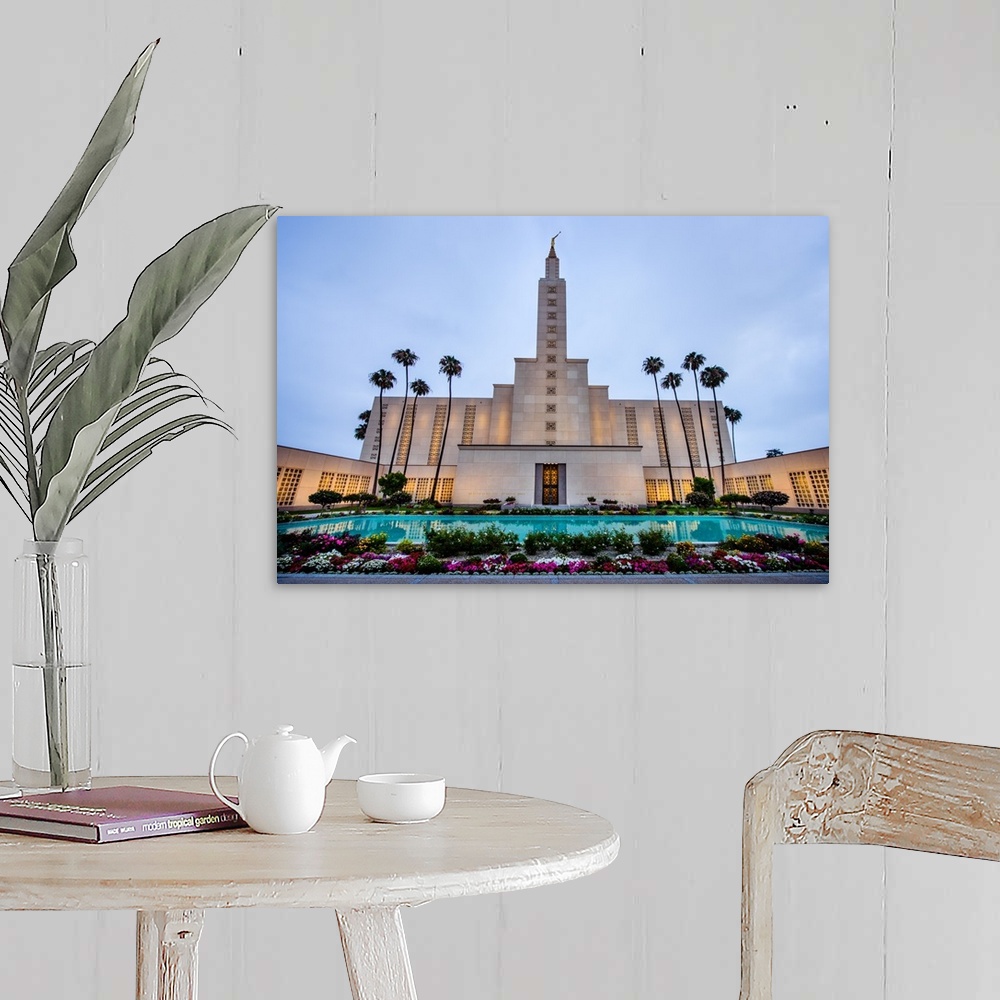 A farmhouse room featuring The Los Angeles California Temple was dedicated in September 1951 and March 1956 by David O. McKa...