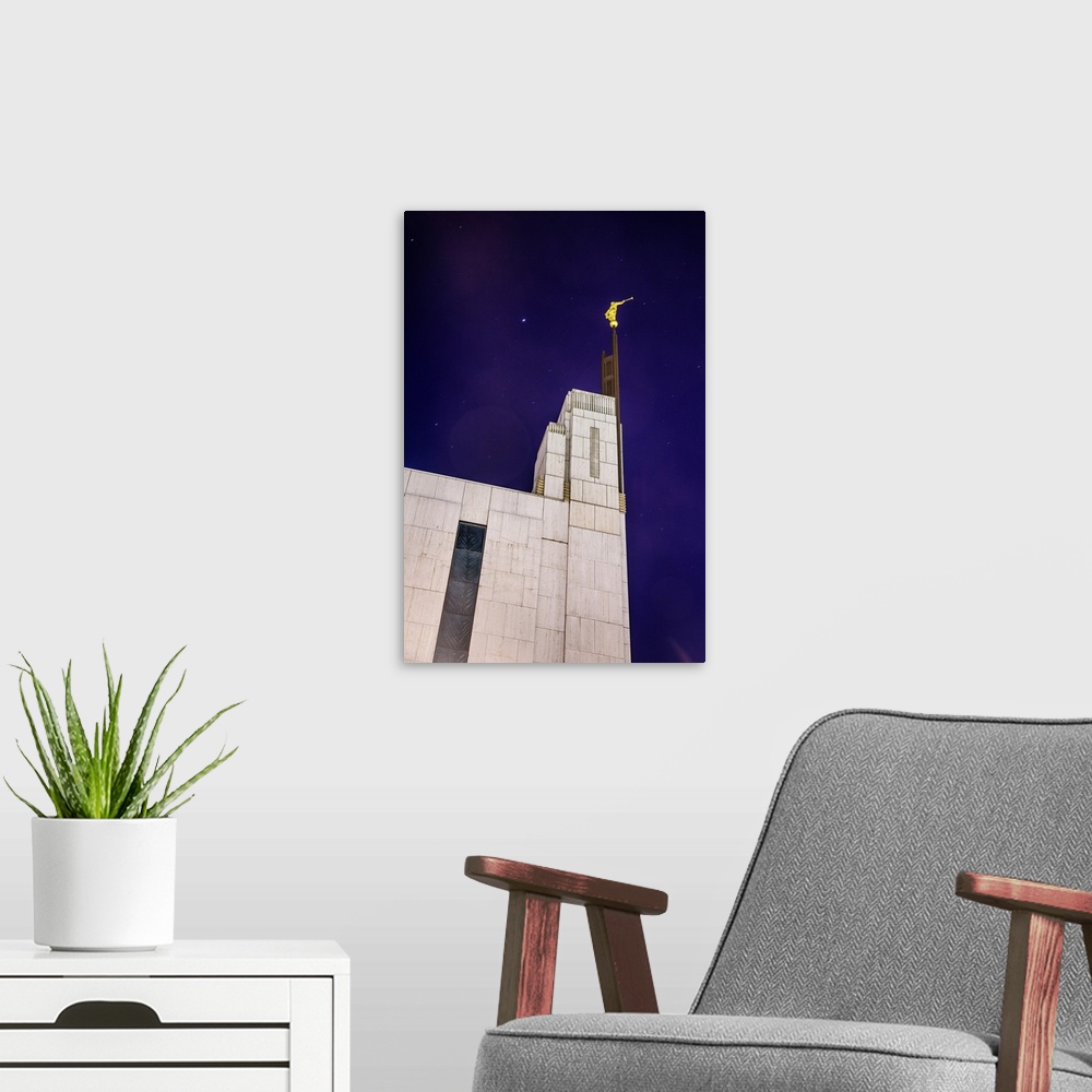 A modern room featuring The New York City Temple stands alongside legendary landmarks of the Big Apple. The Manhattan New...