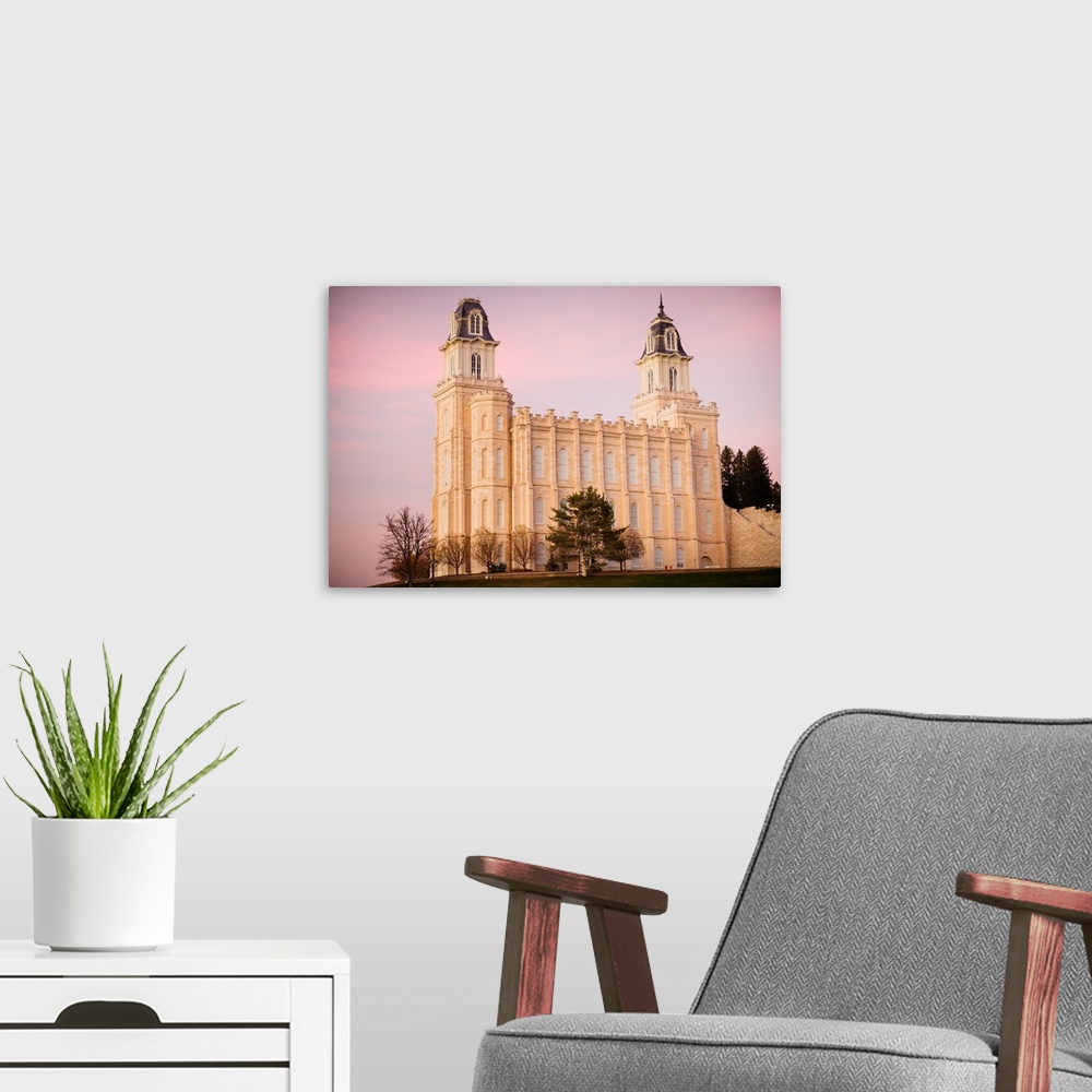 A modern room featuring The Manti Utah Temple is the third operating temple, making it one of the oldest. It was dedicate...