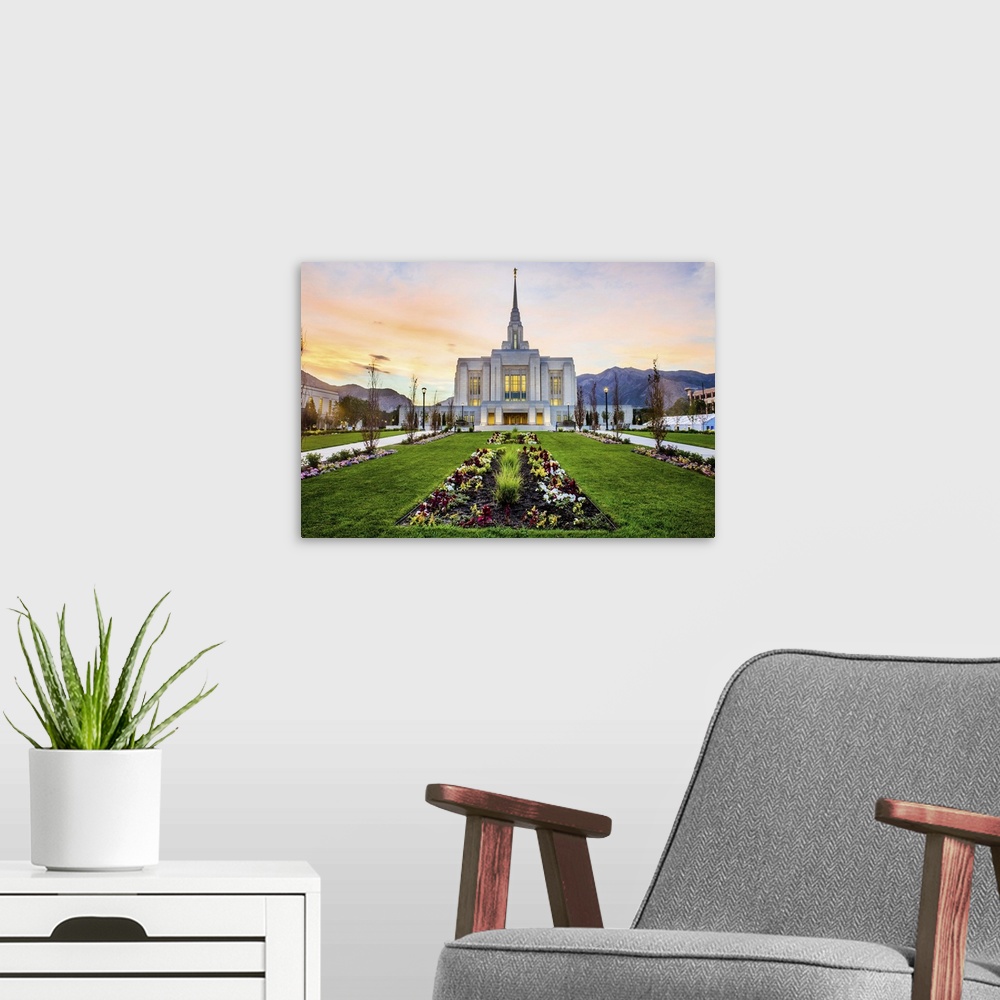 A modern room featuring The Ogden Utah Temple sits on an entire city block and is located near the Wasatch Front. Though ...