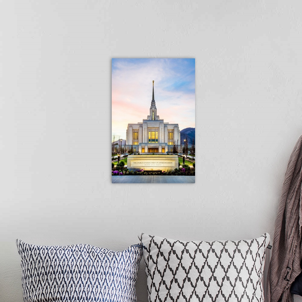 A bohemian room featuring The Ogden Utah Temple sits on an entire city block and is located near the Wasatch Front. Though ...
