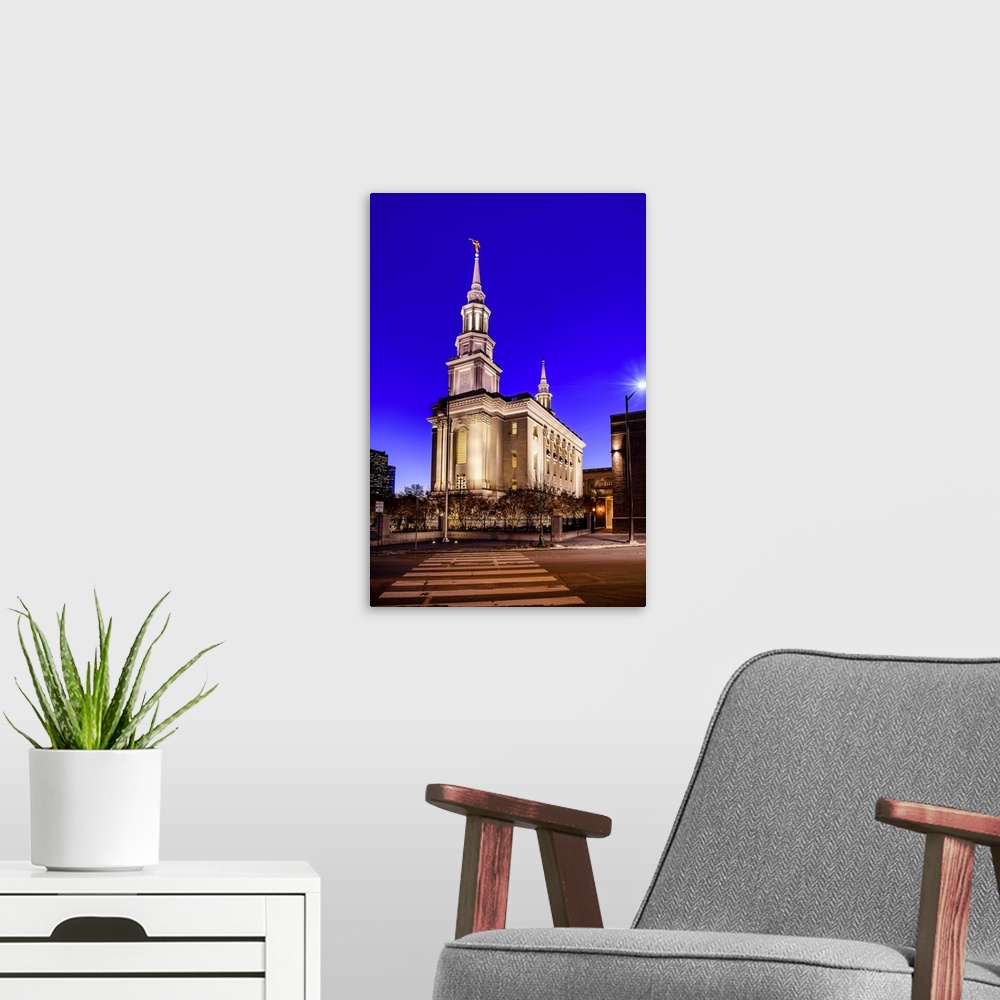A modern room featuring Located in the bustling city of Philadelphia, the Philadelphia Pennsylvania Temple was announced ...