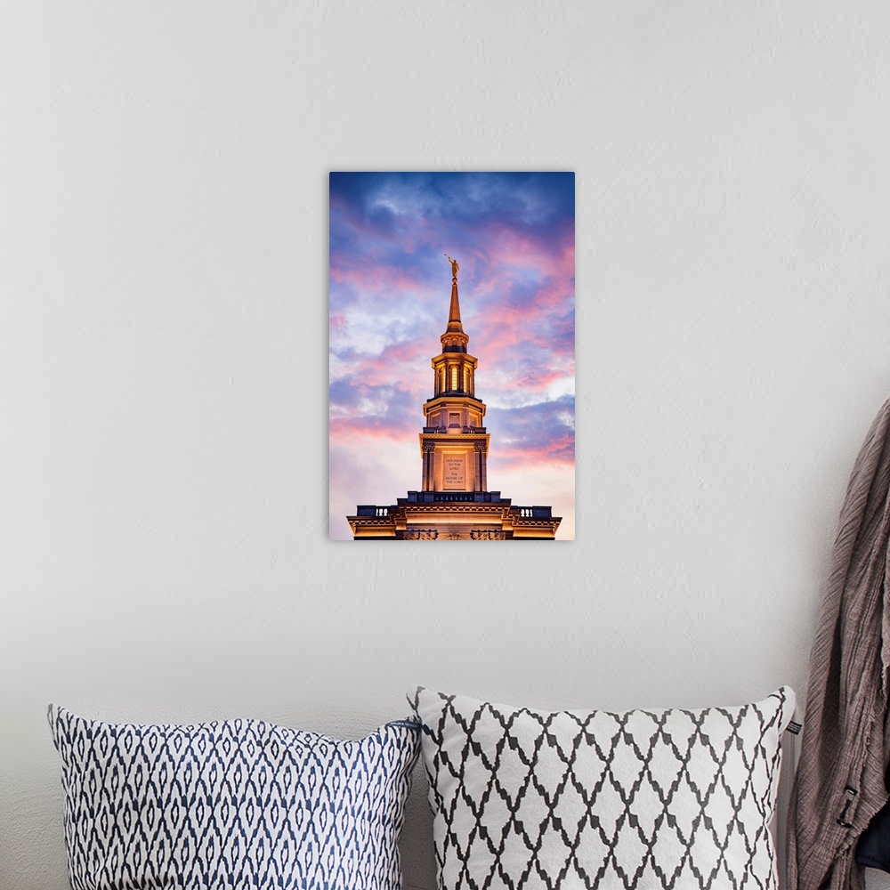 A bohemian room featuring Philadelphia Pennsylvania Temple, Sunset Steeple, Philadelphia, PA