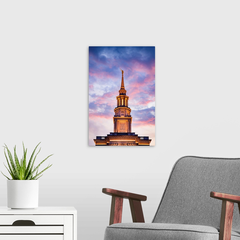A modern room featuring Philadelphia Pennsylvania Temple, Sunset Steeple, Philadelphia, PA