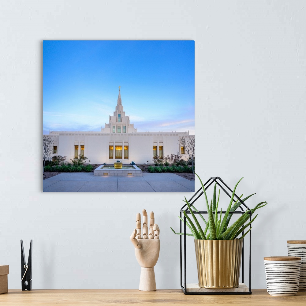 A bohemian room featuring The Phoenix Arizona Temple was dedicated in June 2011 by Ronald A. Rasband. The angel Moroni was ...