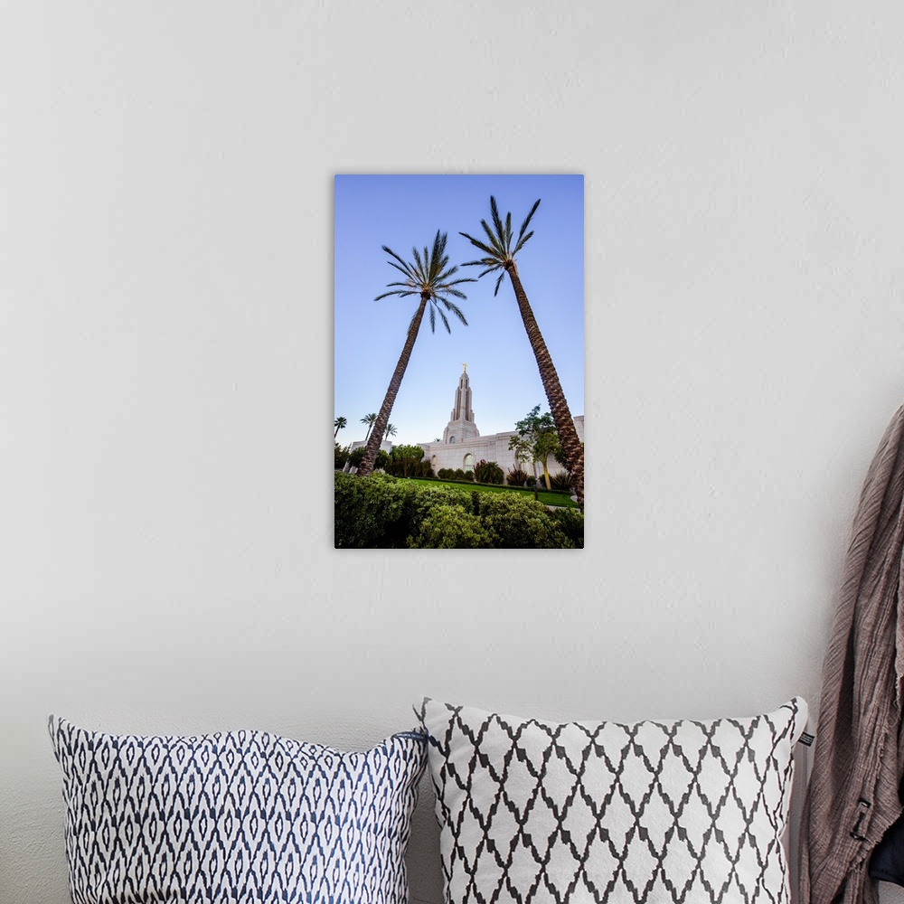 A bohemian room featuring The Redlands California Temple is the 116th operating temple and is surrounded by palm trees in i...