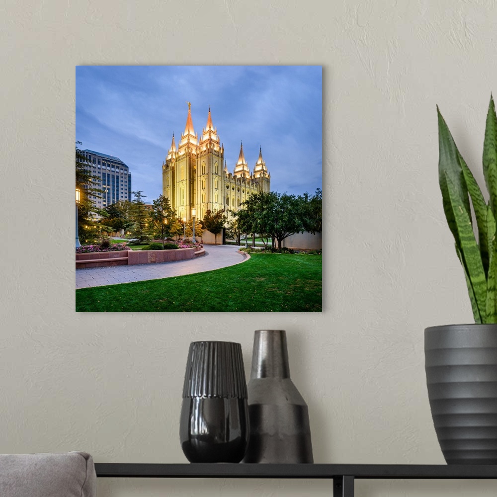 A modern room featuring The Salt Lake City Utah Temple is one of the earliest temples to be constructed. As the fourth op...