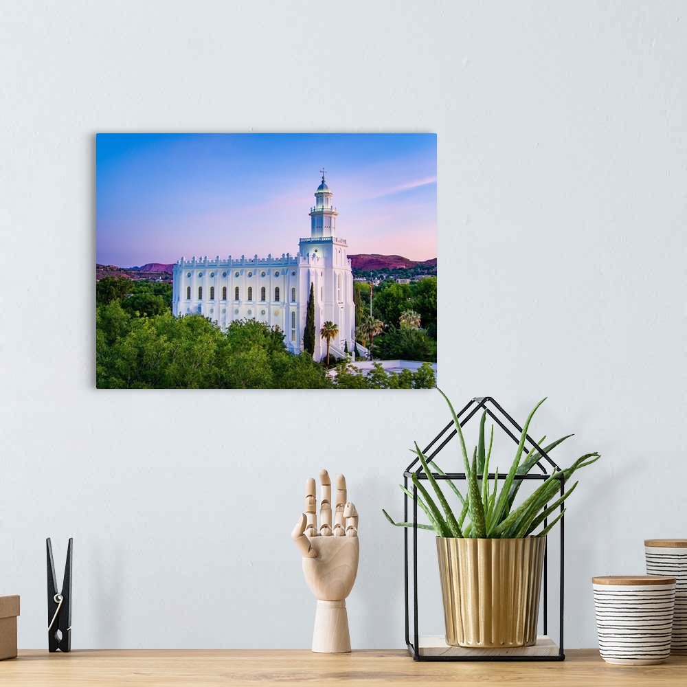 A bohemian room featuring The St. George Utah Temple was the first operating temple. The temple site was originally dedicat...