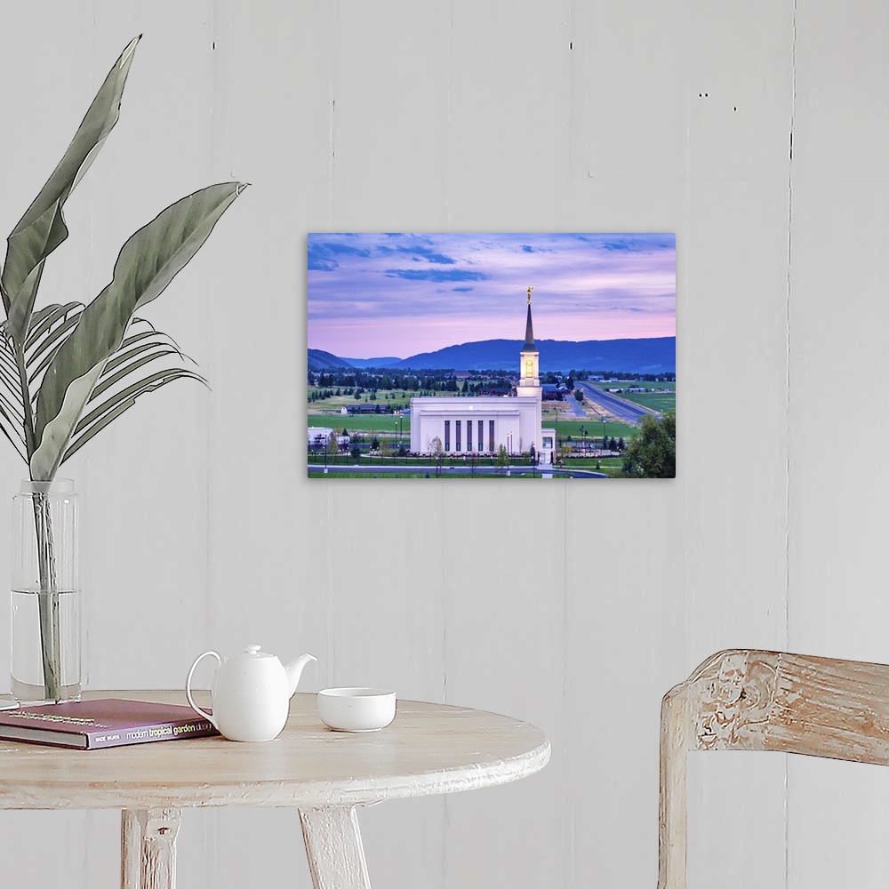 A farmhouse room featuring The Star Valley Wyoming Temple is located in Afton, Wyoming. The design of the temple was modeled...