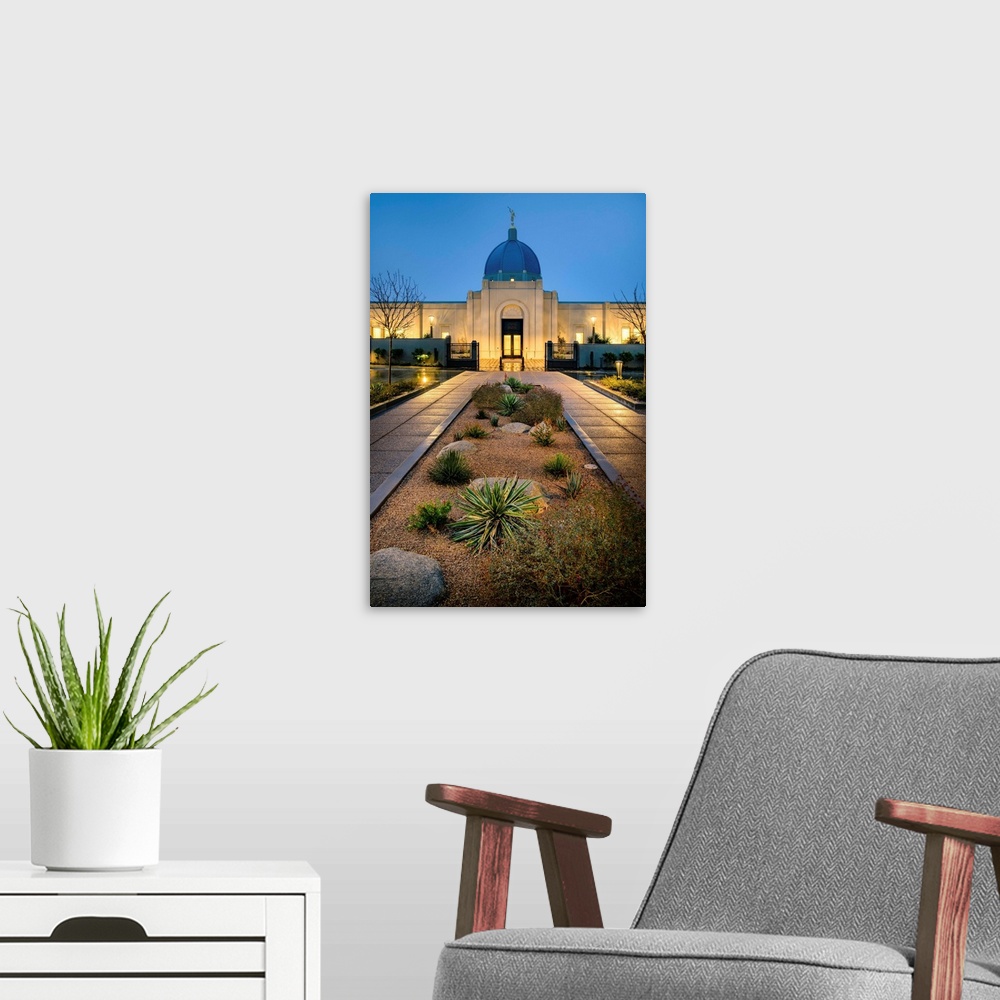 A modern room featuring Located in scenic Tucson, the Tucson Arizona Temple is surrounded by beautiful scenery including ...