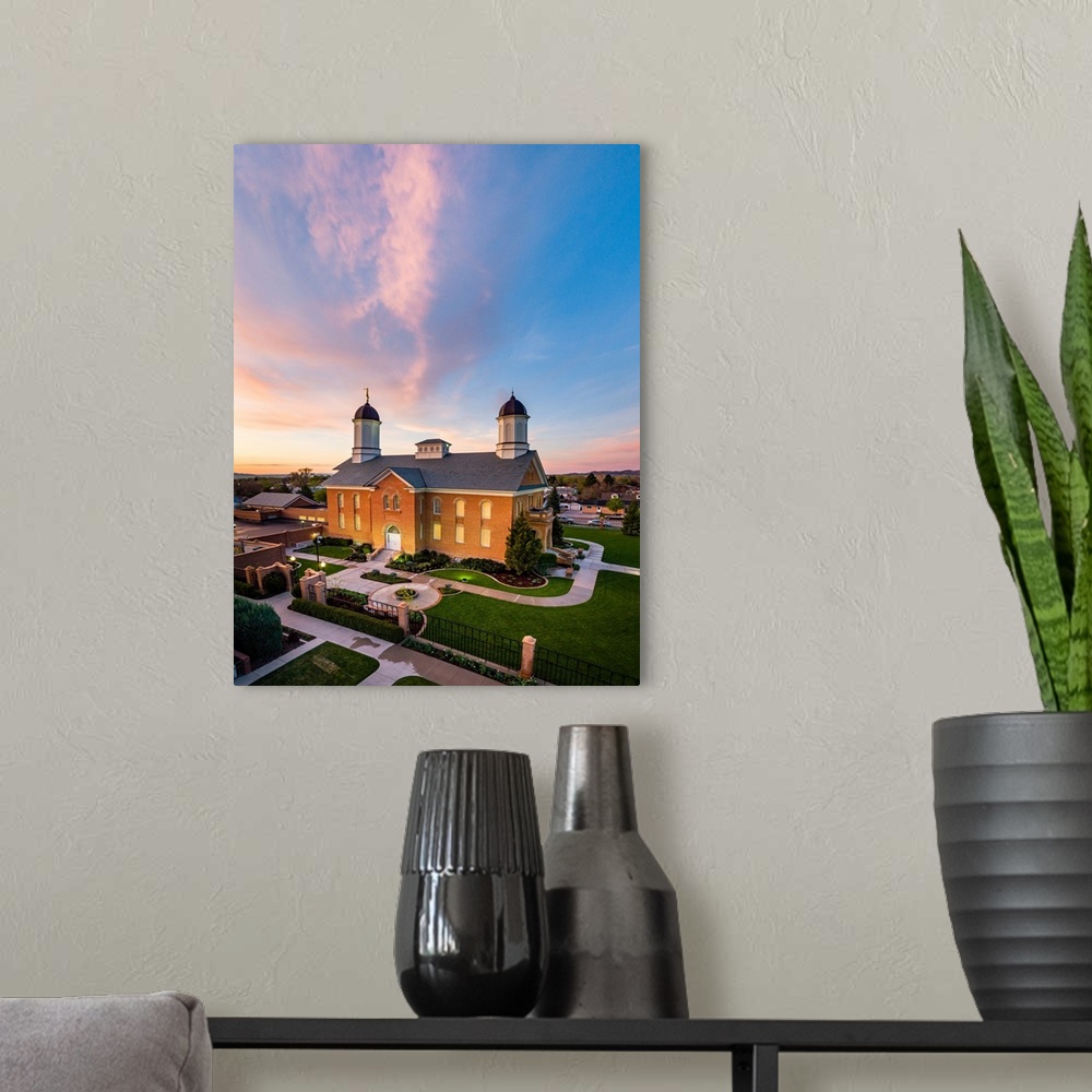 A modern room featuring The Vernal Utah Temple is located in the Ashley Valley landscape, which is considered a historic ...