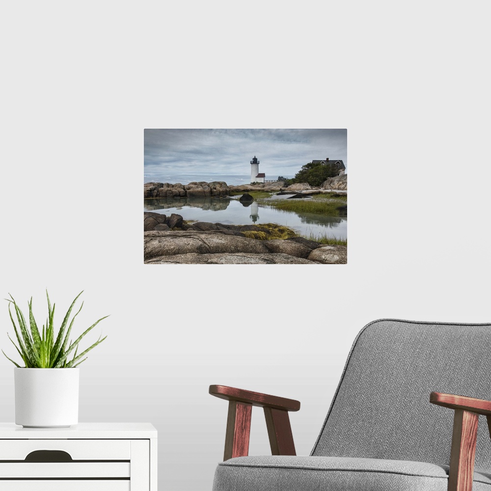 A modern room featuring Annisquam Harbor Lighthouse in Maine.