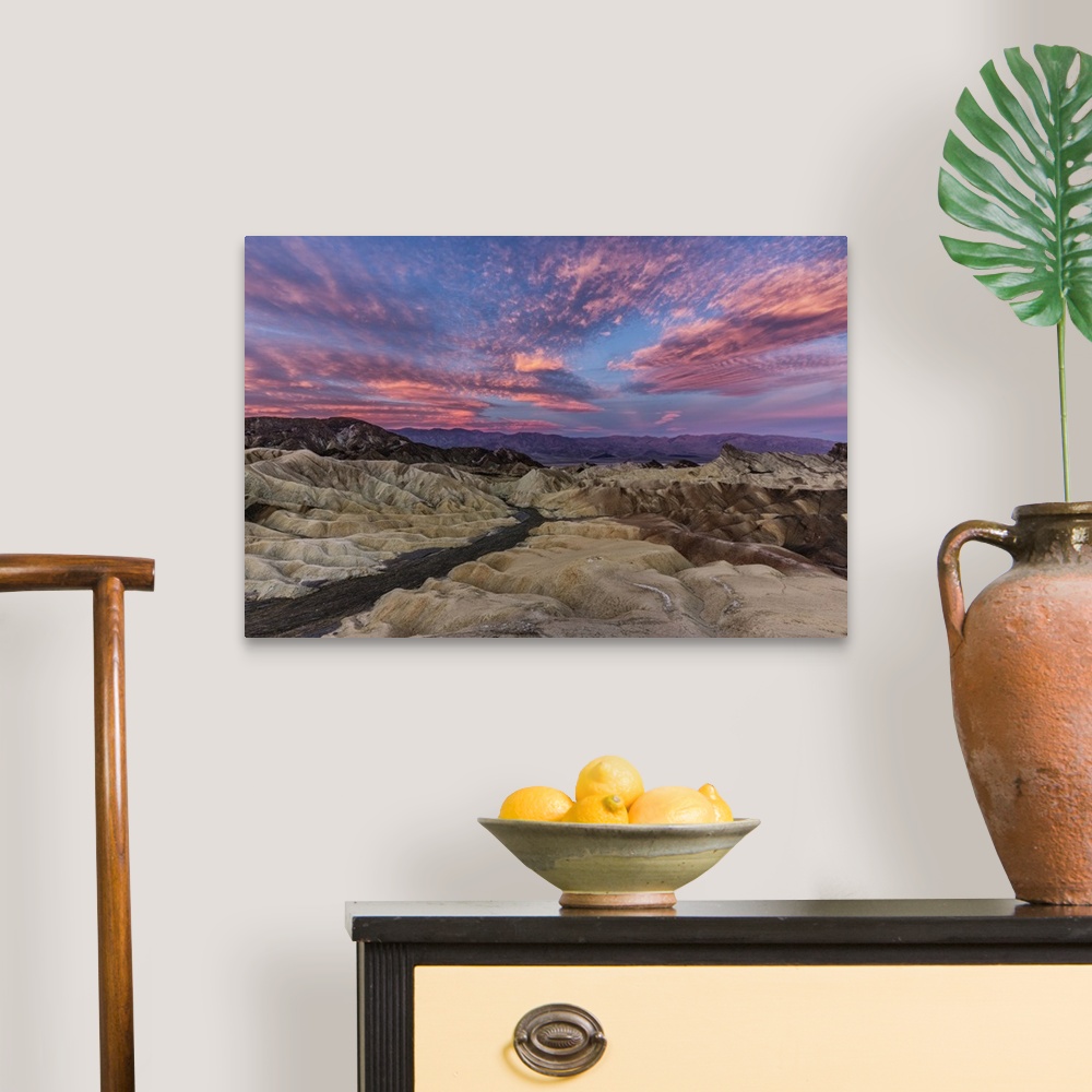 A traditional room featuring Beautiful sunrise at Zabriski Point in Death Valley National Park.