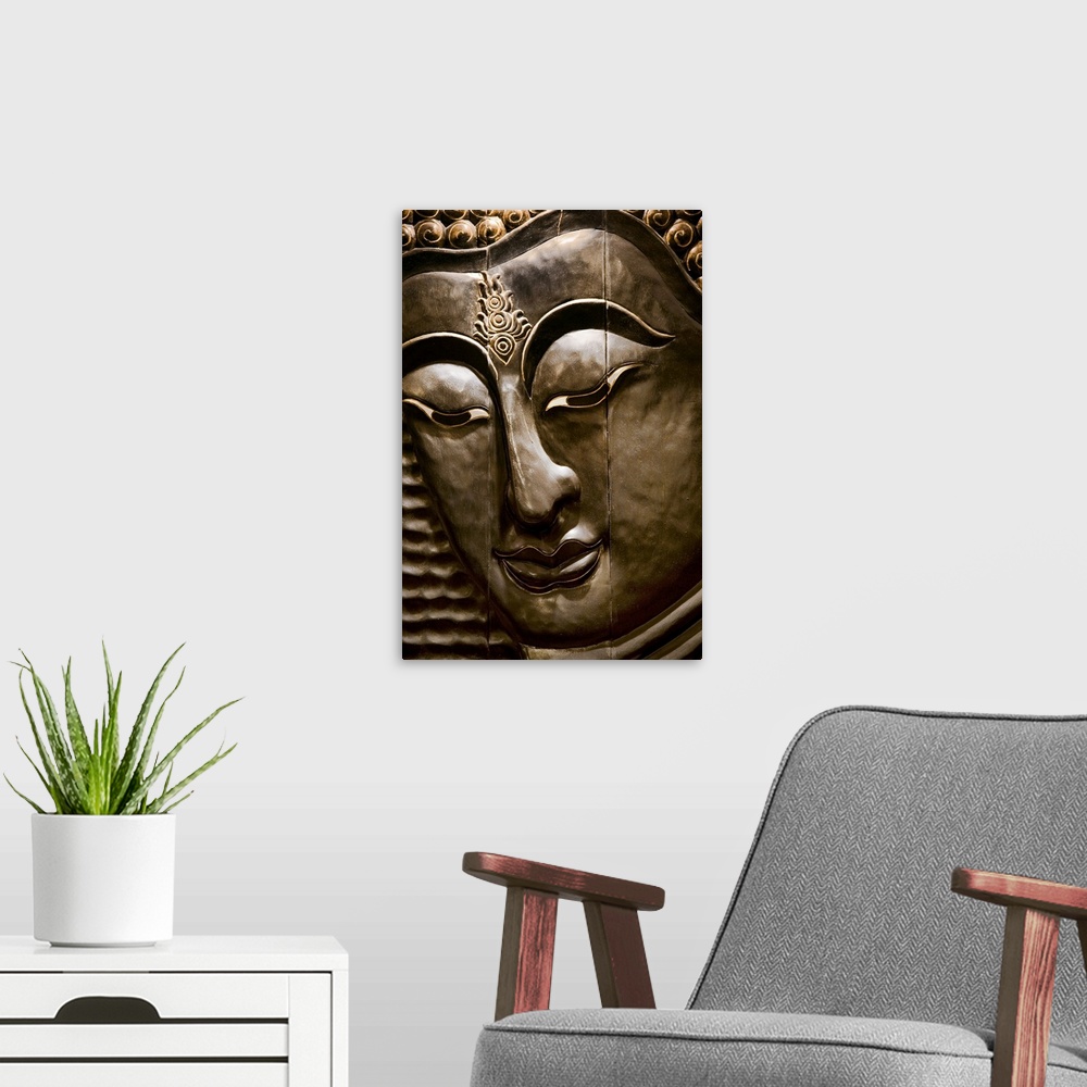A modern room featuring Buddha Sculpture in South East Asia