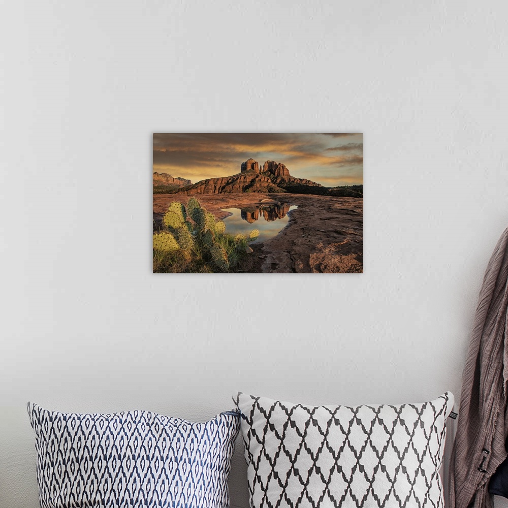 A bohemian room featuring Cathedral Rock at sunset in Sedona, Arizona