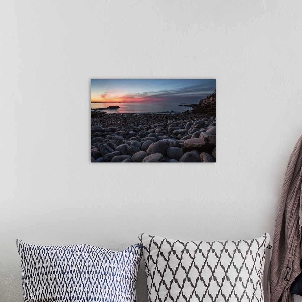 A bohemian room featuring Dawn on the ocean in Acadia National Park,Maine