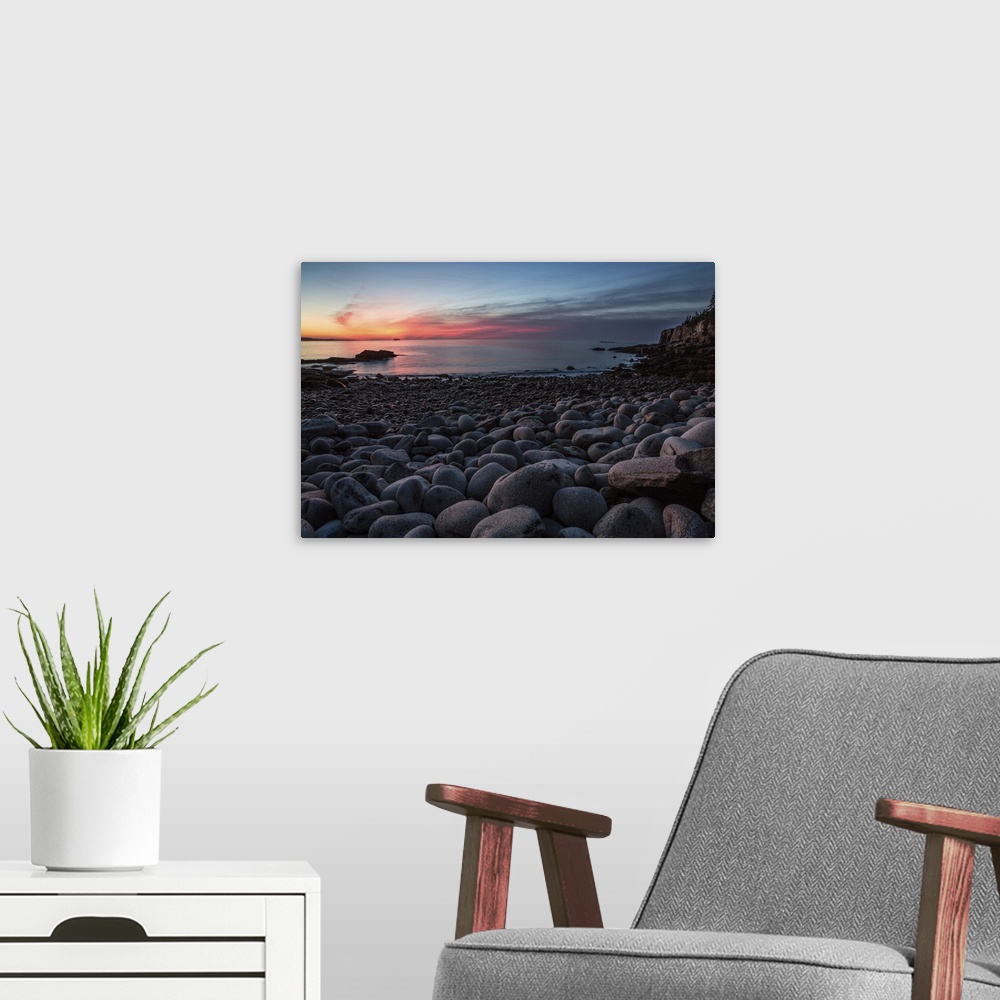 A modern room featuring Dawn on the ocean in Acadia National Park,Maine