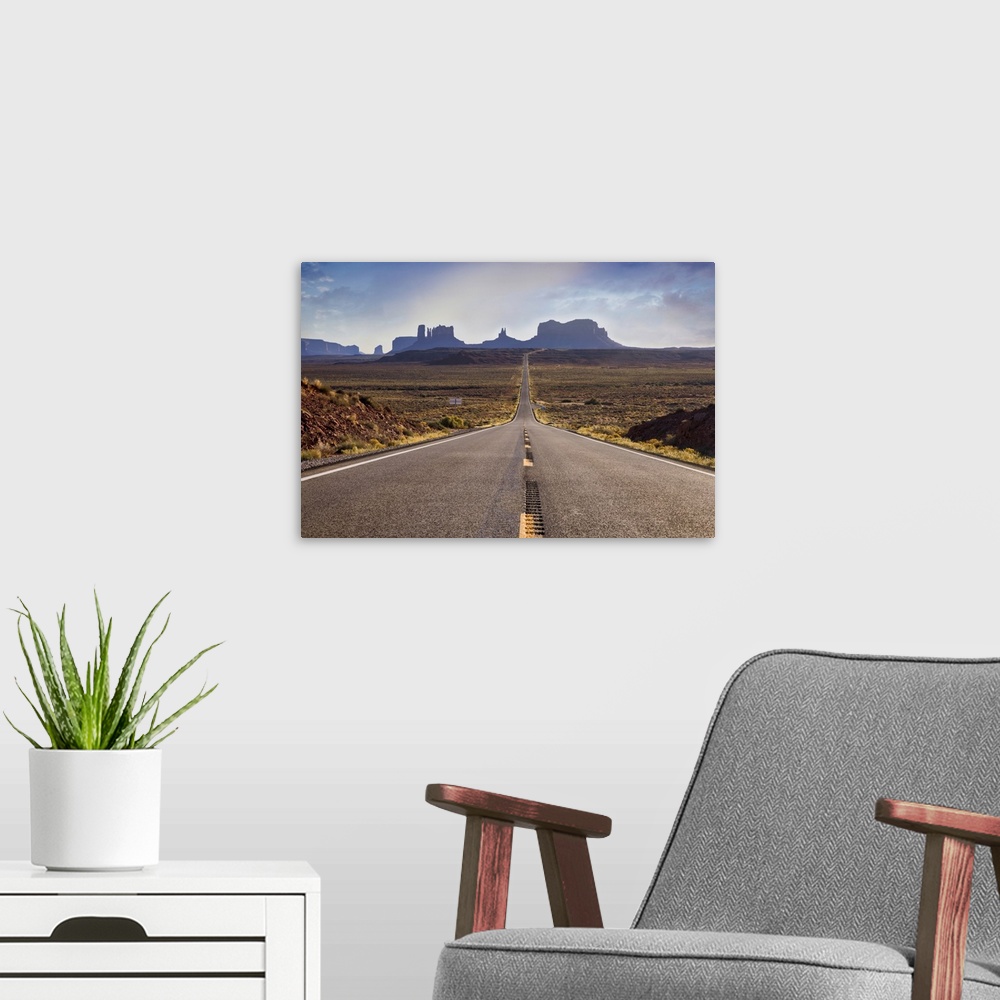 A modern room featuring Forrest Gump highway view by Monument Valley, Arizona