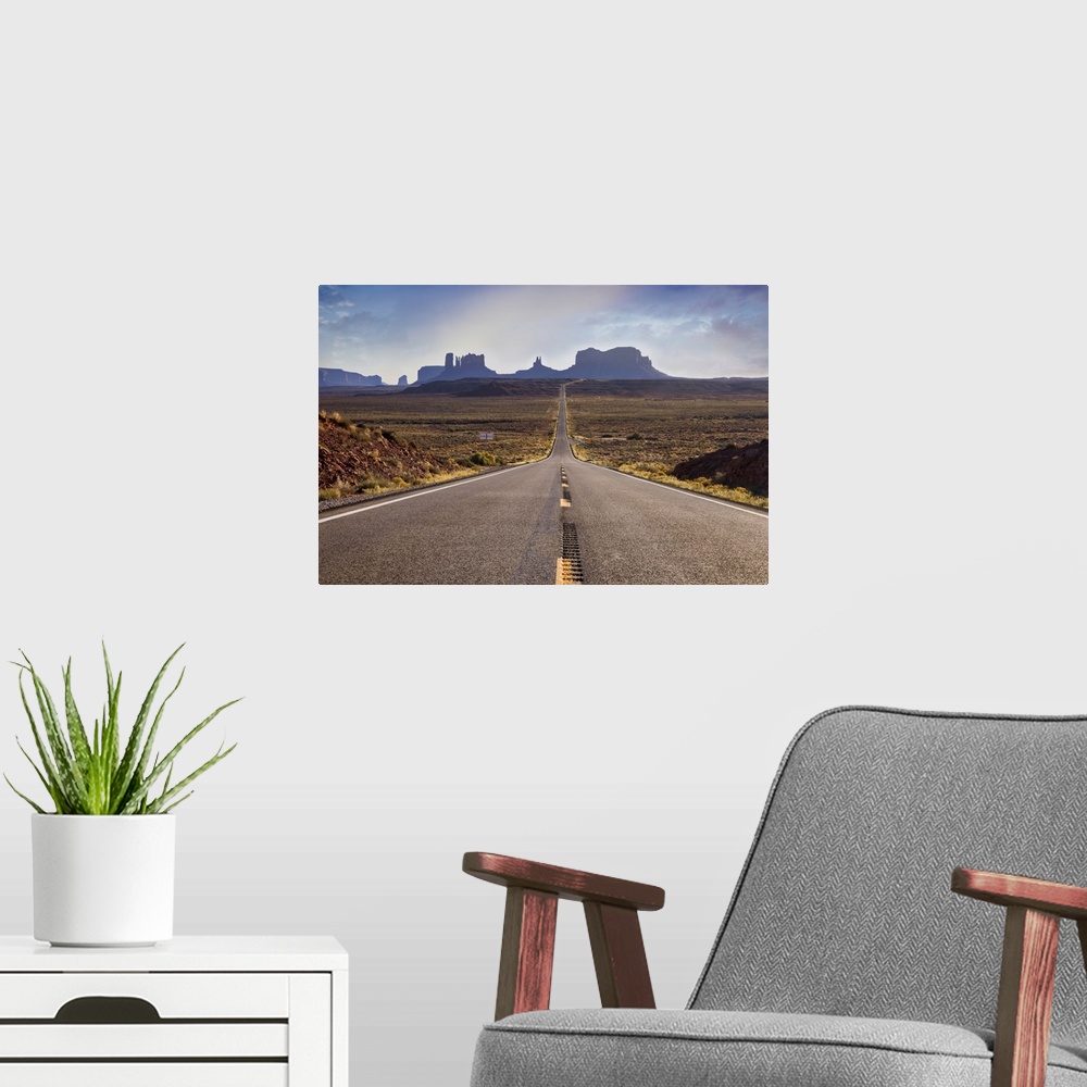 A modern room featuring Forrest Gump highway view by Monument Valley, Arizona