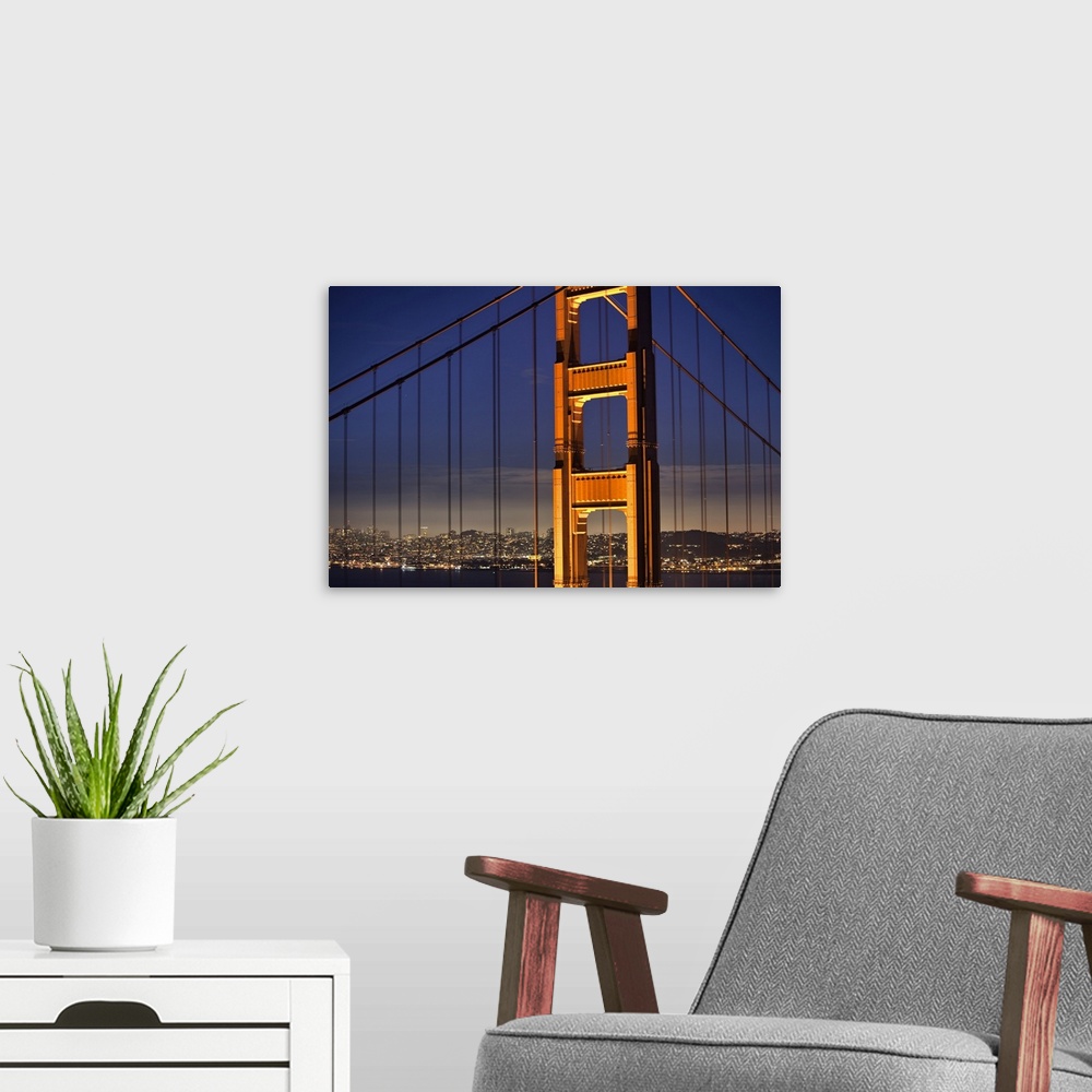 A modern room featuring Golden Gate City View