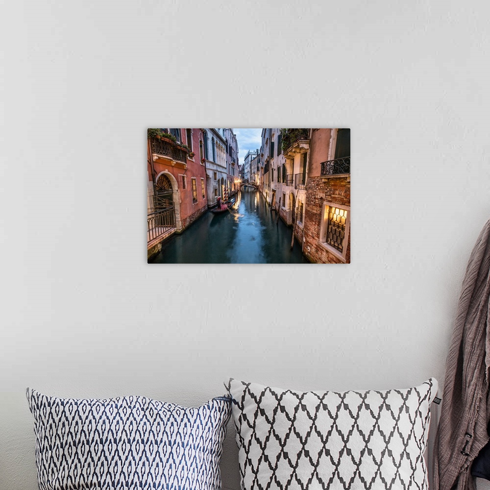 A bohemian room featuring Gondola in the canals of Venice, Italy.