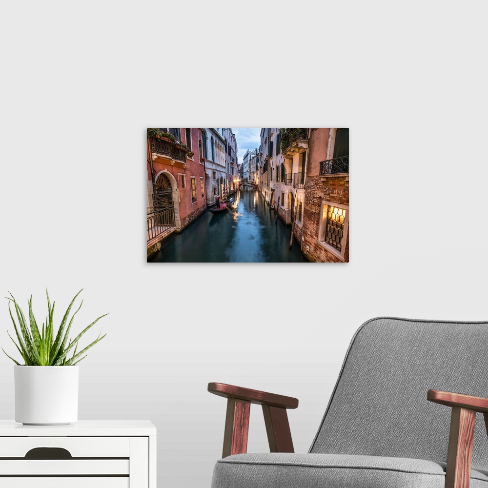 A modern room featuring Gondola in the canals of Venice, Italy.