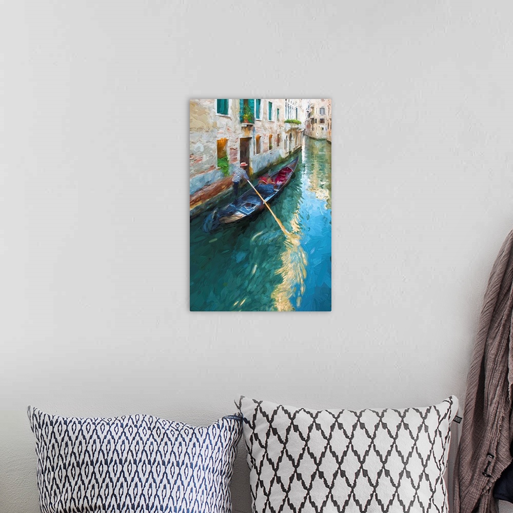 A bohemian room featuring Gondola rowing in the canals of venice