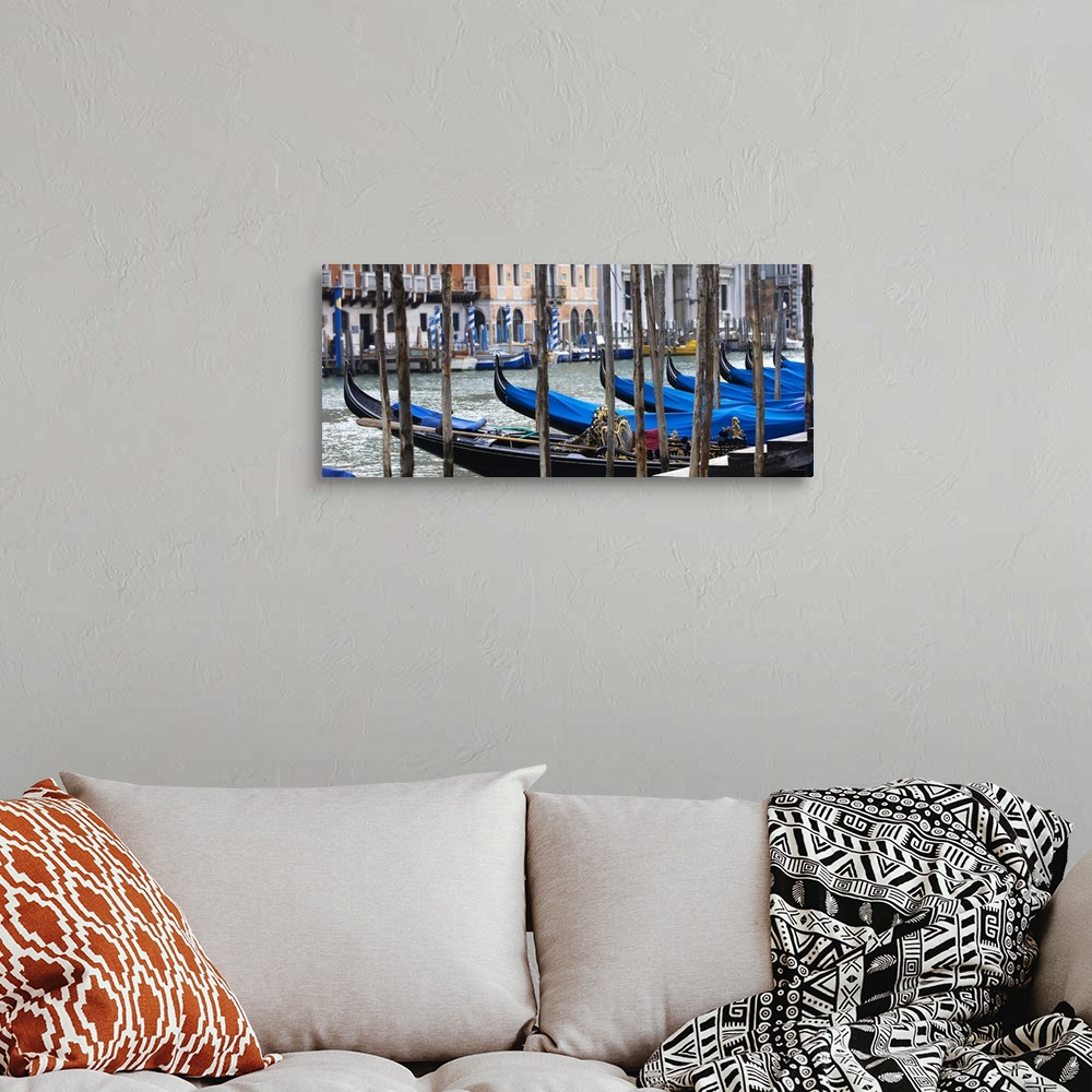 A bohemian room featuring Gondolas on the Grand Canal in Venice, Italy