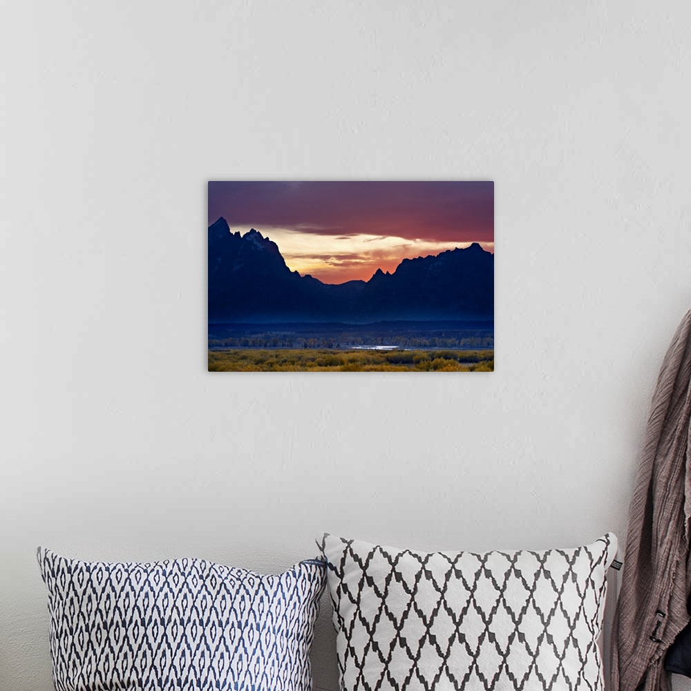 A bohemian room featuring Grand Tetons at Sunset, Jackson Hole, Wyoming