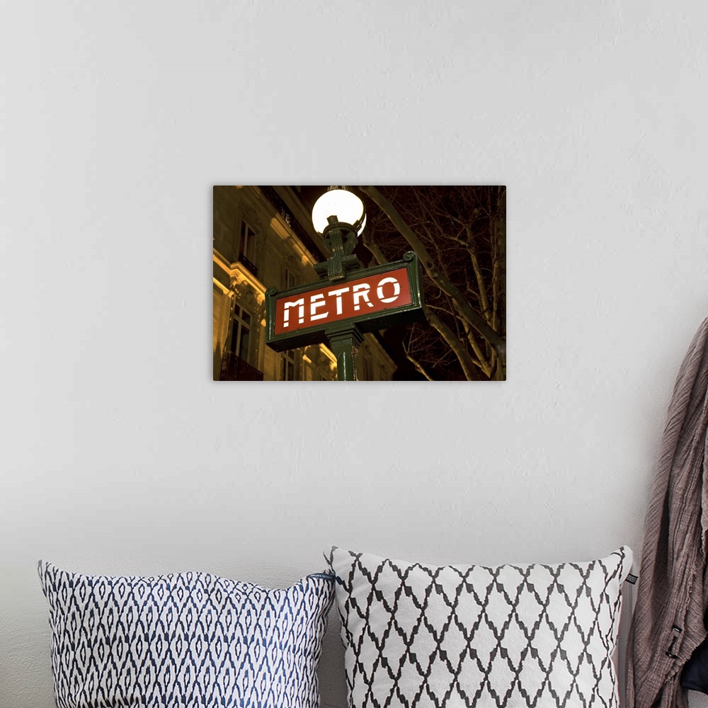 A bohemian room featuring Metro sign in Paris, France