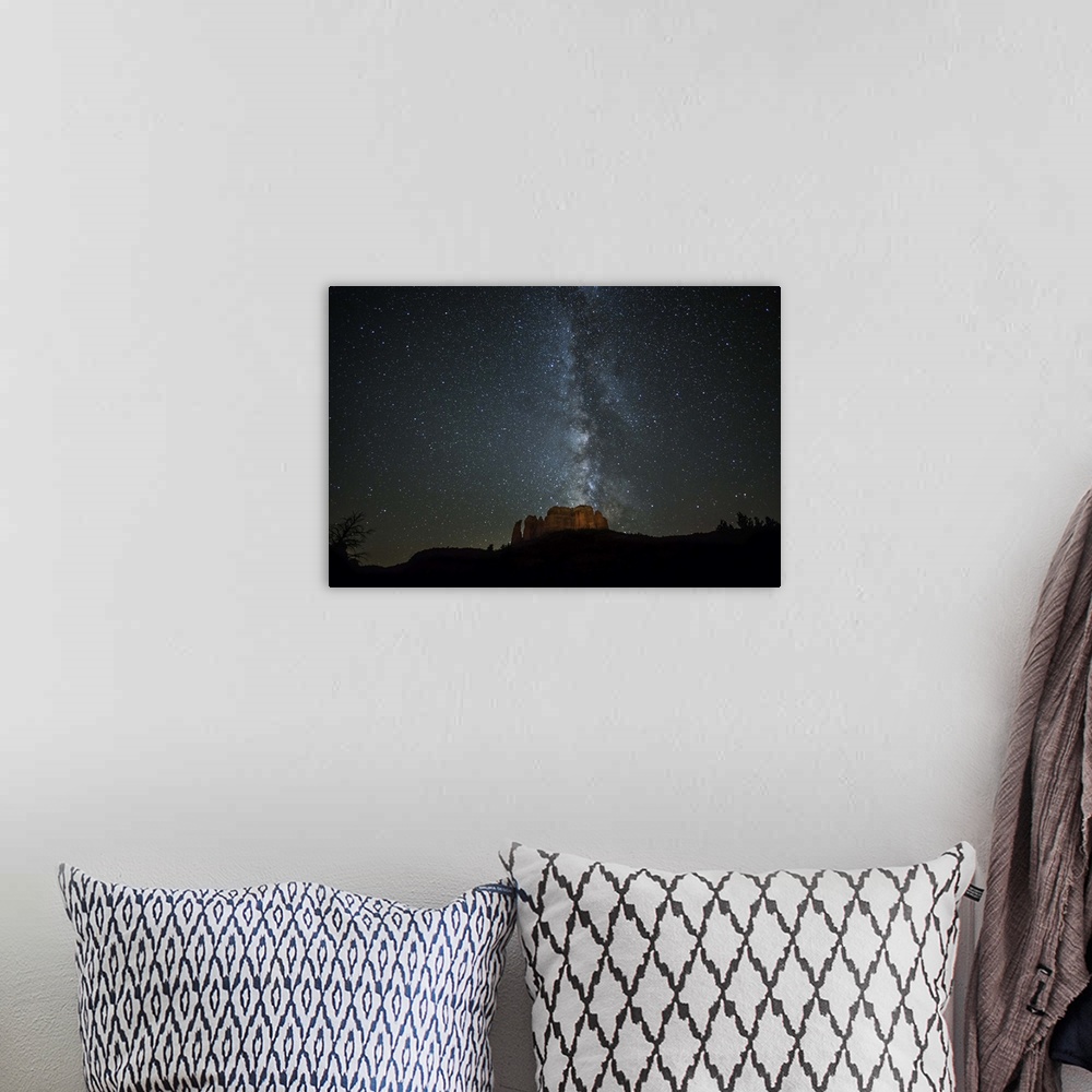 A bohemian room featuring Milky Way over Cathedral Rocks in Sedona, Arizona