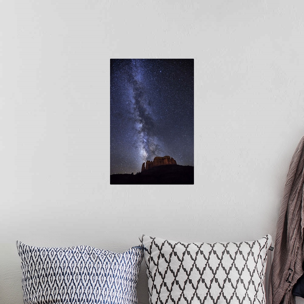 A bohemian room featuring Milky Way over Cathedral Rocks in Sedona, Arizona