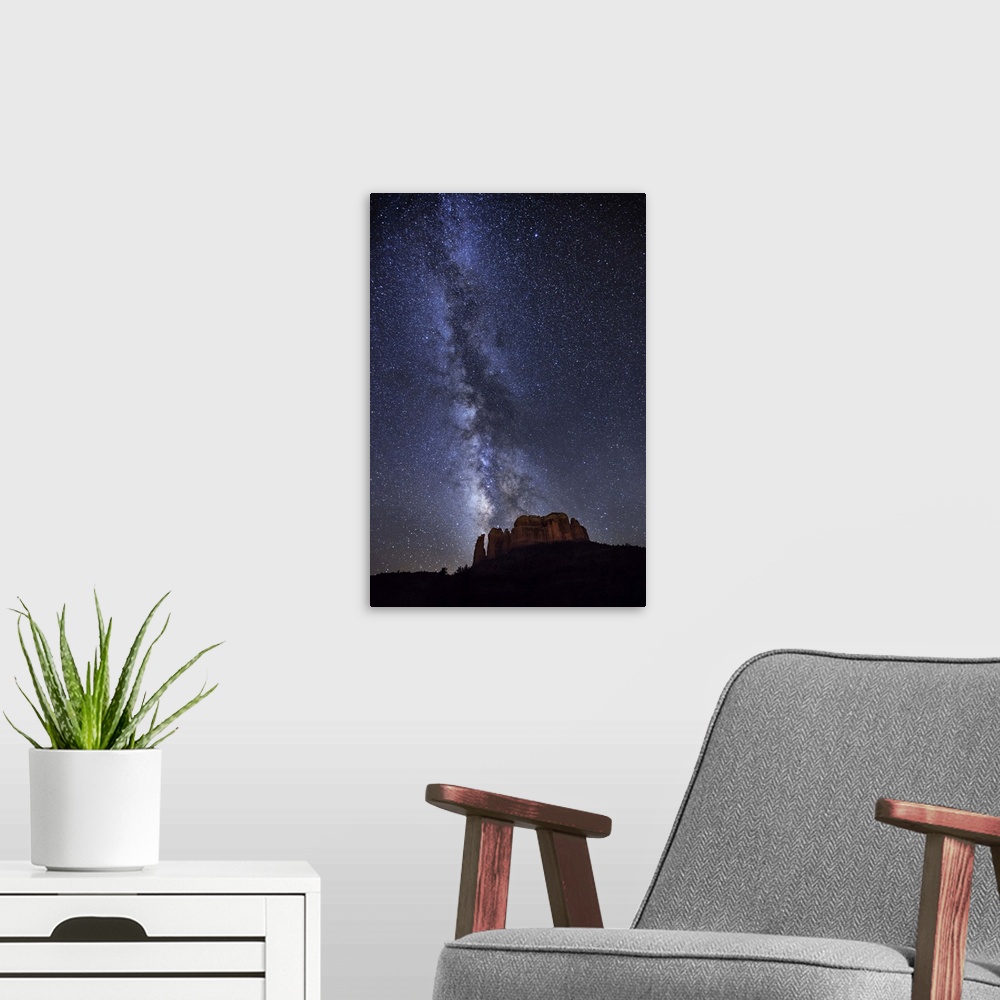 A modern room featuring Milky Way over Cathedral Rocks in Sedona, Arizona