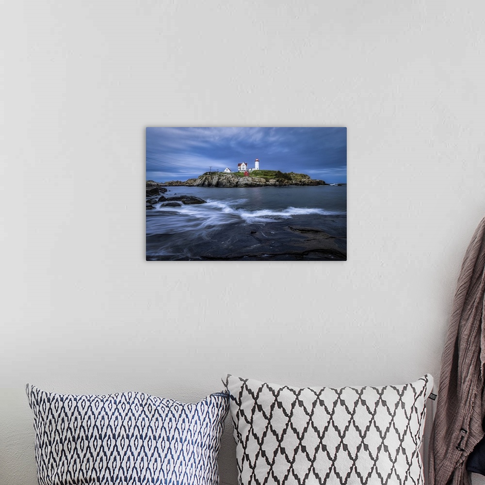 A bohemian room featuring Nubble Lighthouse in Massachusetts