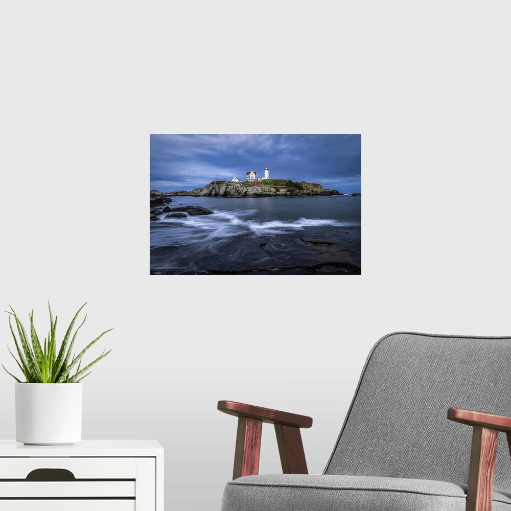 A modern room featuring Nubble Lighthouse in Massachusetts