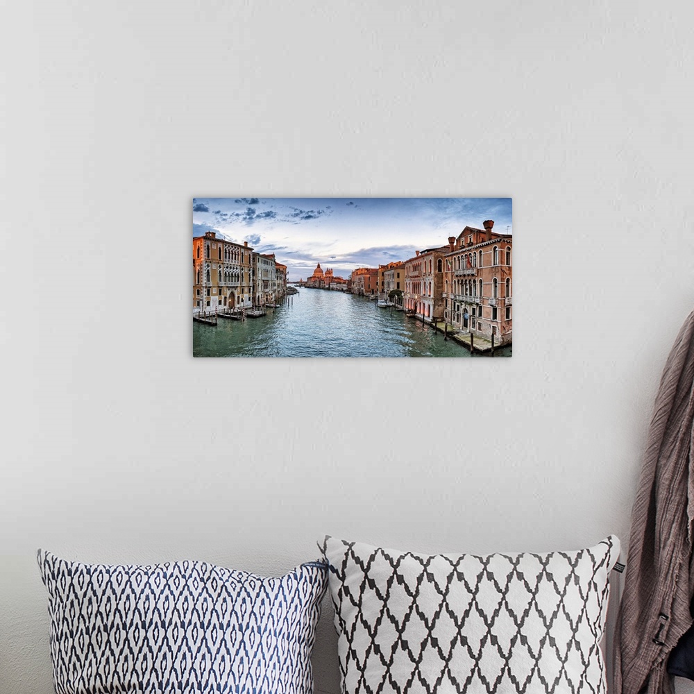 A bohemian room featuring Panorama from the Academia Bridge in Venice, Italy.